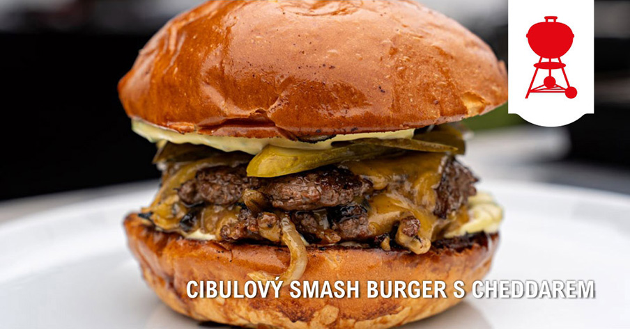 Cibulov Smash burger s cheddarem